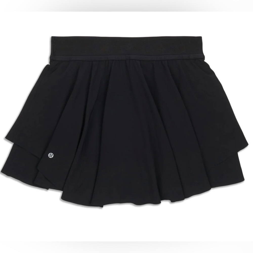 Lululemon Women's Court Rival High Rise Skirt Size 4 Black Tennis Skort Pockets